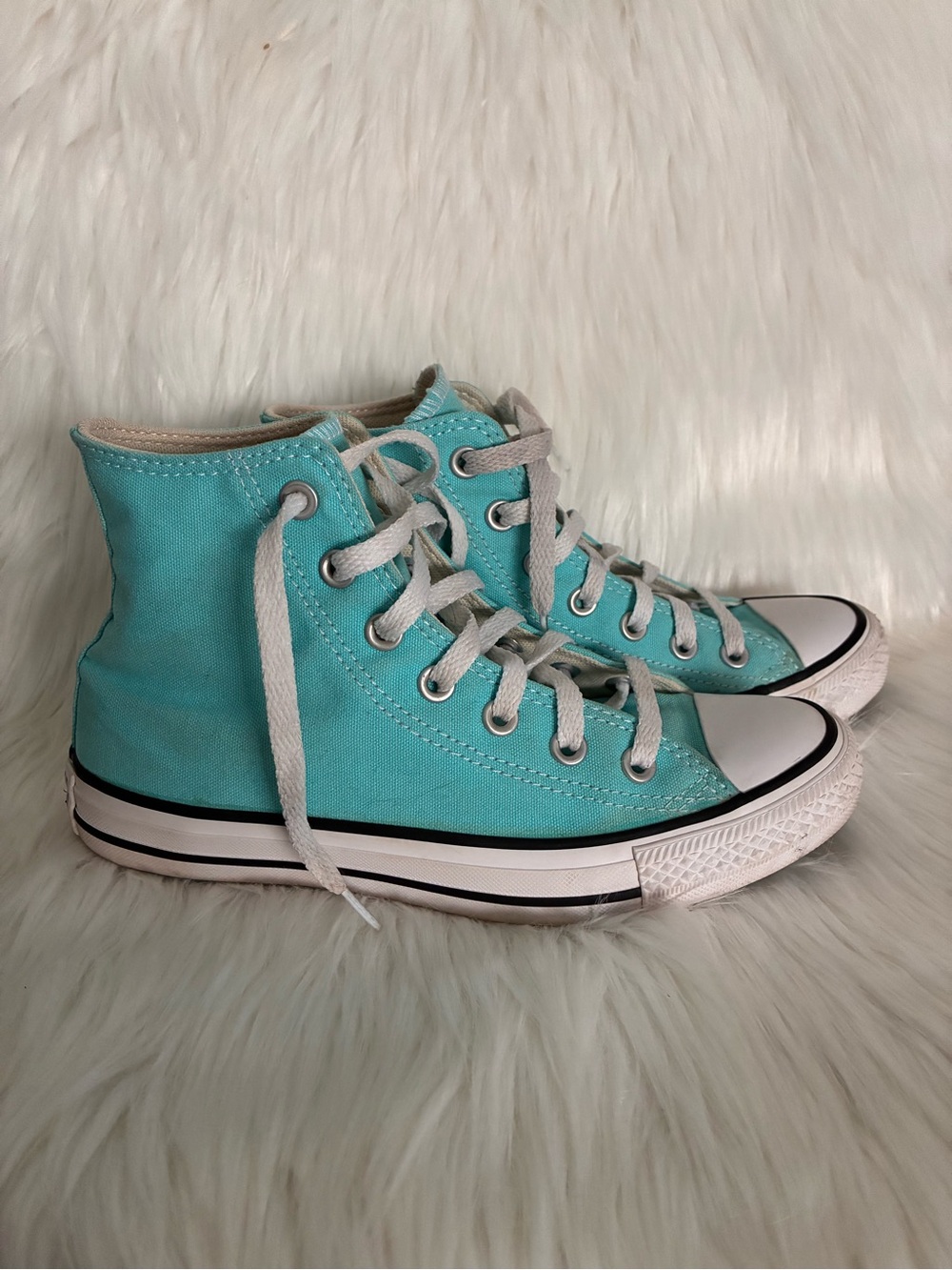 Converse Ctas High-Top Womens Double Cyan Teal Classic Sneakers 7
